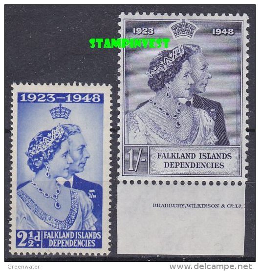 Falkland Islands Dependencies 1948 Silver Wedding 2v * Mlh  (20747) - Zuid-Georgia