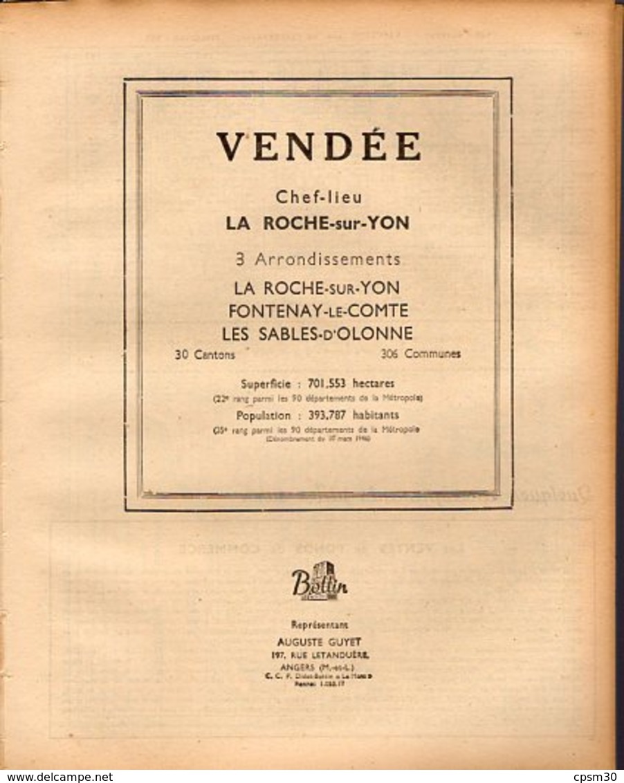 ANNUAIRE - 85 - Département Vendée - Année 1948 - édition Didot-Bottin - 37 Pages - Telephone Directories