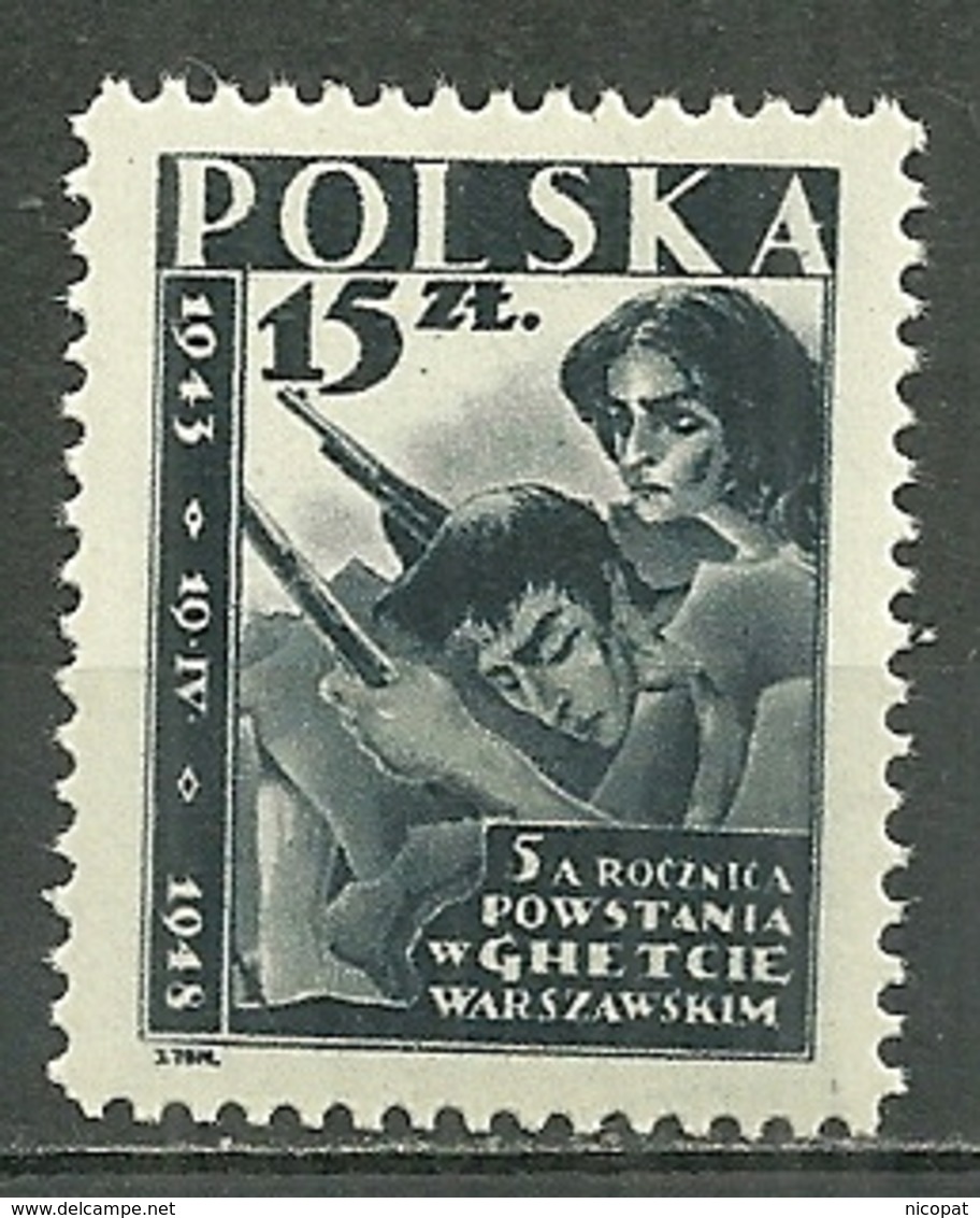 POLAND MNH ** 513 Anniversaire De La Résistance Aux Nazis Du Ghetto De Varsovie, Insurgés, Arme - Neufs