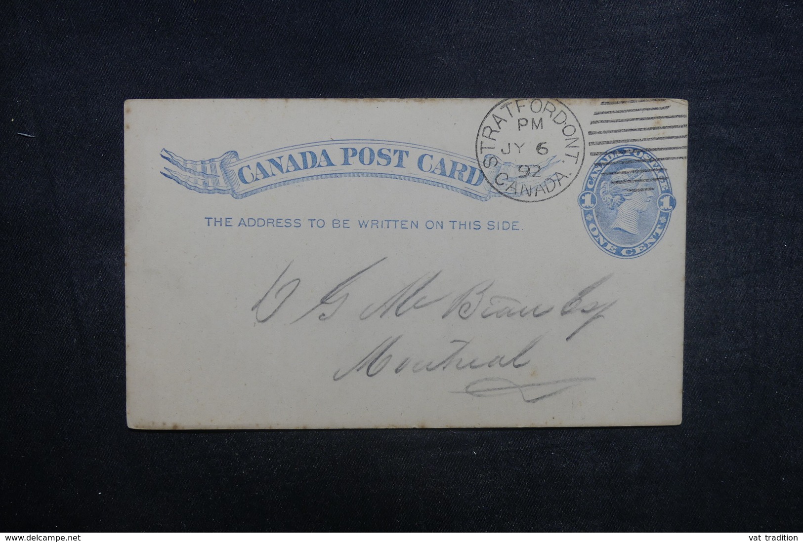 CANADA - Entier Postal De Stratford Pour Montréal En 1892 - L 37888 - 1860-1899 Regno Di Victoria