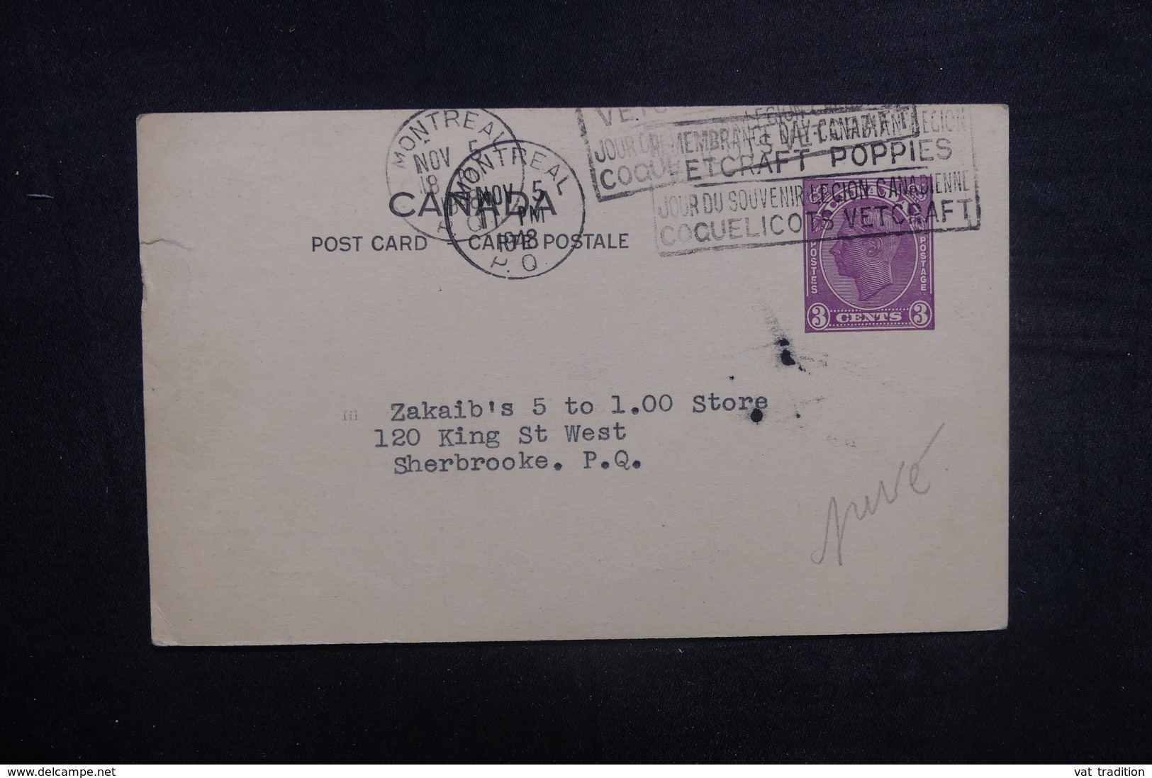 CANADA - Entier Postal Commerciale ( Repiquage Au Verso ) De Montréal Pour Sherbrooke En 1948 - L 37897 - 1903-1954 De Koningen
