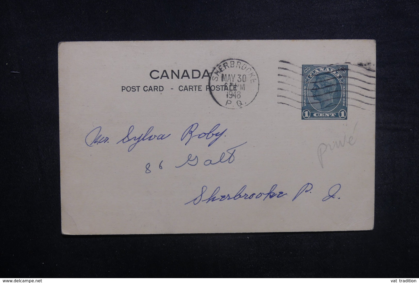 CANADA - Entier Postal Commerciale ( Repiquage Au Verso ) De Et Pour Sherbrooke En 1948 - L 37898 - 1903-1954 Kings