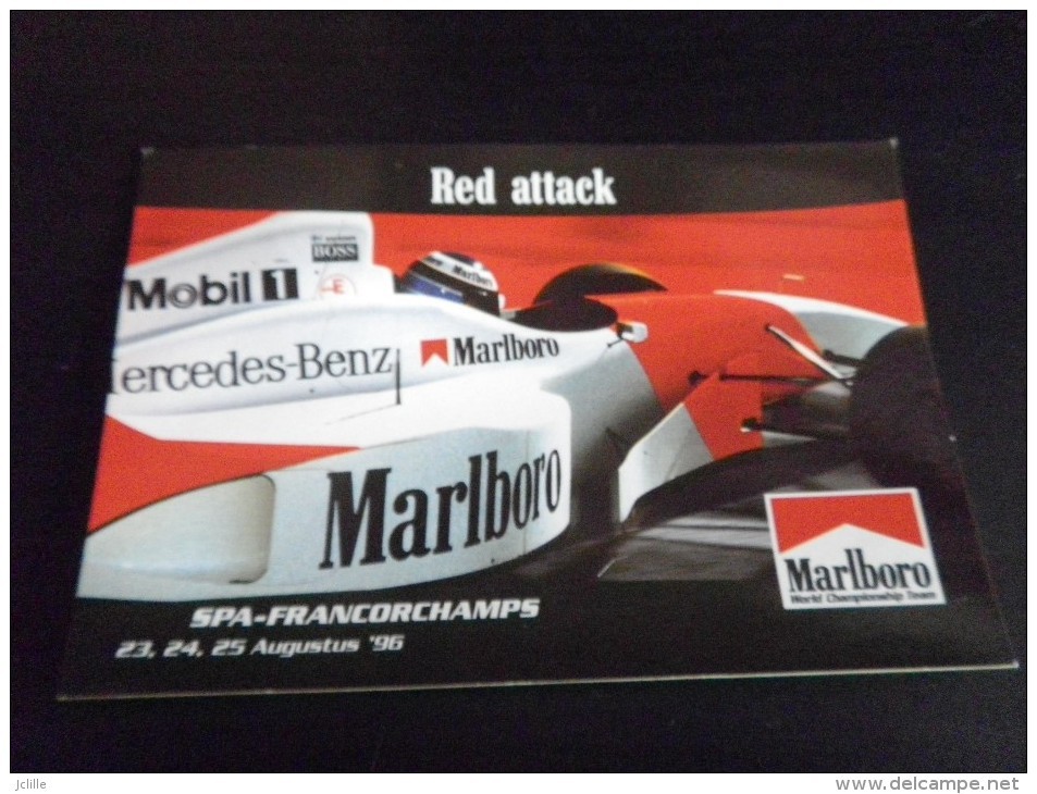 Carte Postale - F1 - Formule 1 - SPA FRANCORCHAMPS 1996 MERCEDES BENZ MARLBORO - Automobile - F1