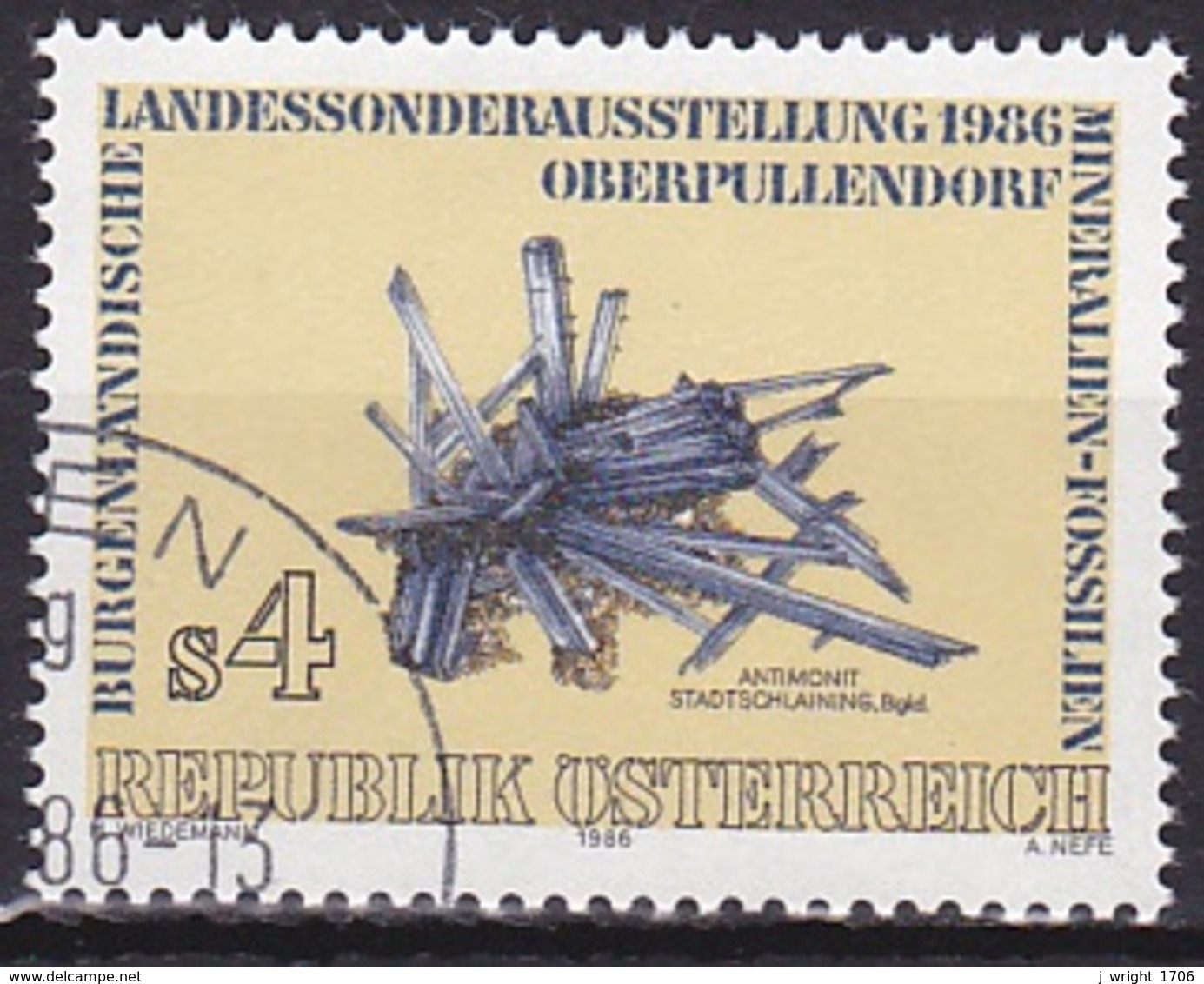 Austria/1986 - Burgenland Mineral & Fossil Exhib./Burgenländische Sonderausstellung Oberpullendorf - 4 S - USED - Gebraucht