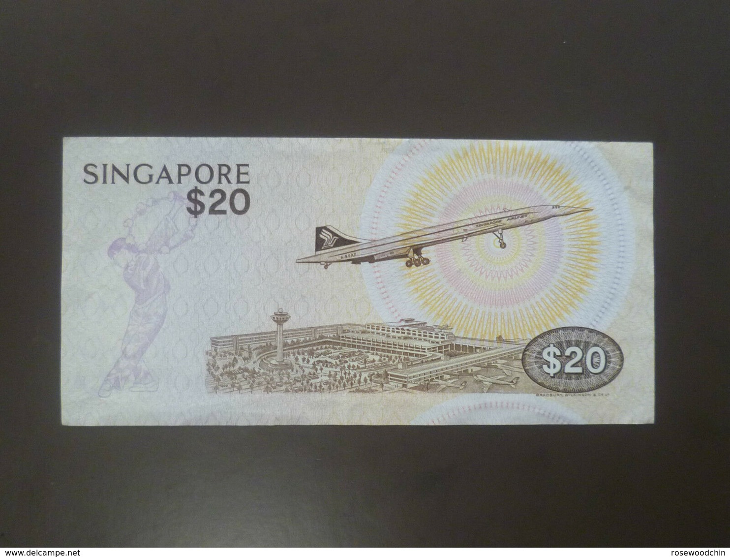 VINTAGE ! SINGAPORE $20 BIRD SERIES PAPER MONEY BANKNOTE A/79-832910 (#51A) "A" Prefix - Singapour