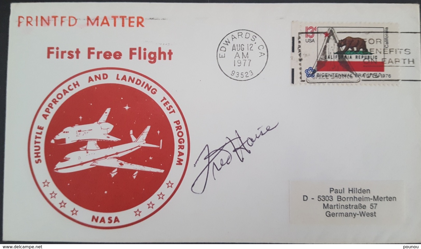 - US - AUTOGRAPHE ASTRONAUTE FRED HAISE - FIRST FREE FLIGHT (APOLLO XIII) - Estados Unidos