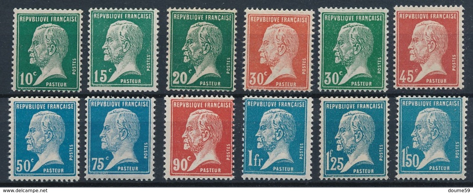 DA-37: FRANCE: Lot " PASTEUR" 170/181** - 1922-26 Pasteur