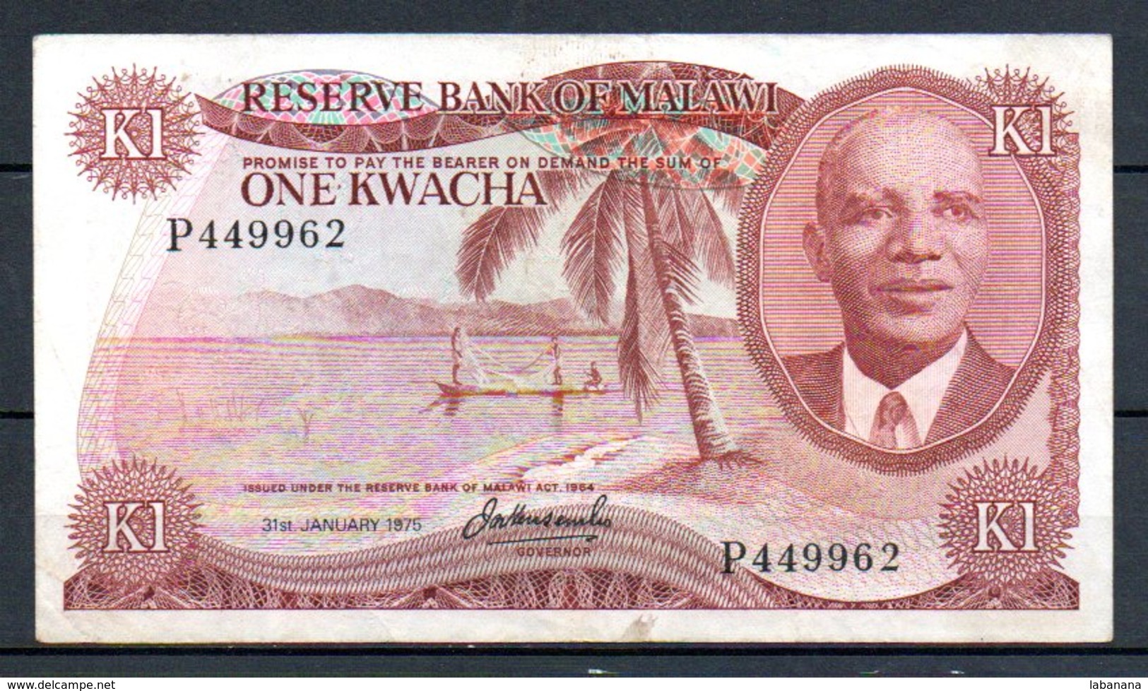 329-Malawi Billet De 1 Kwacha 1975 P449 - Malawi