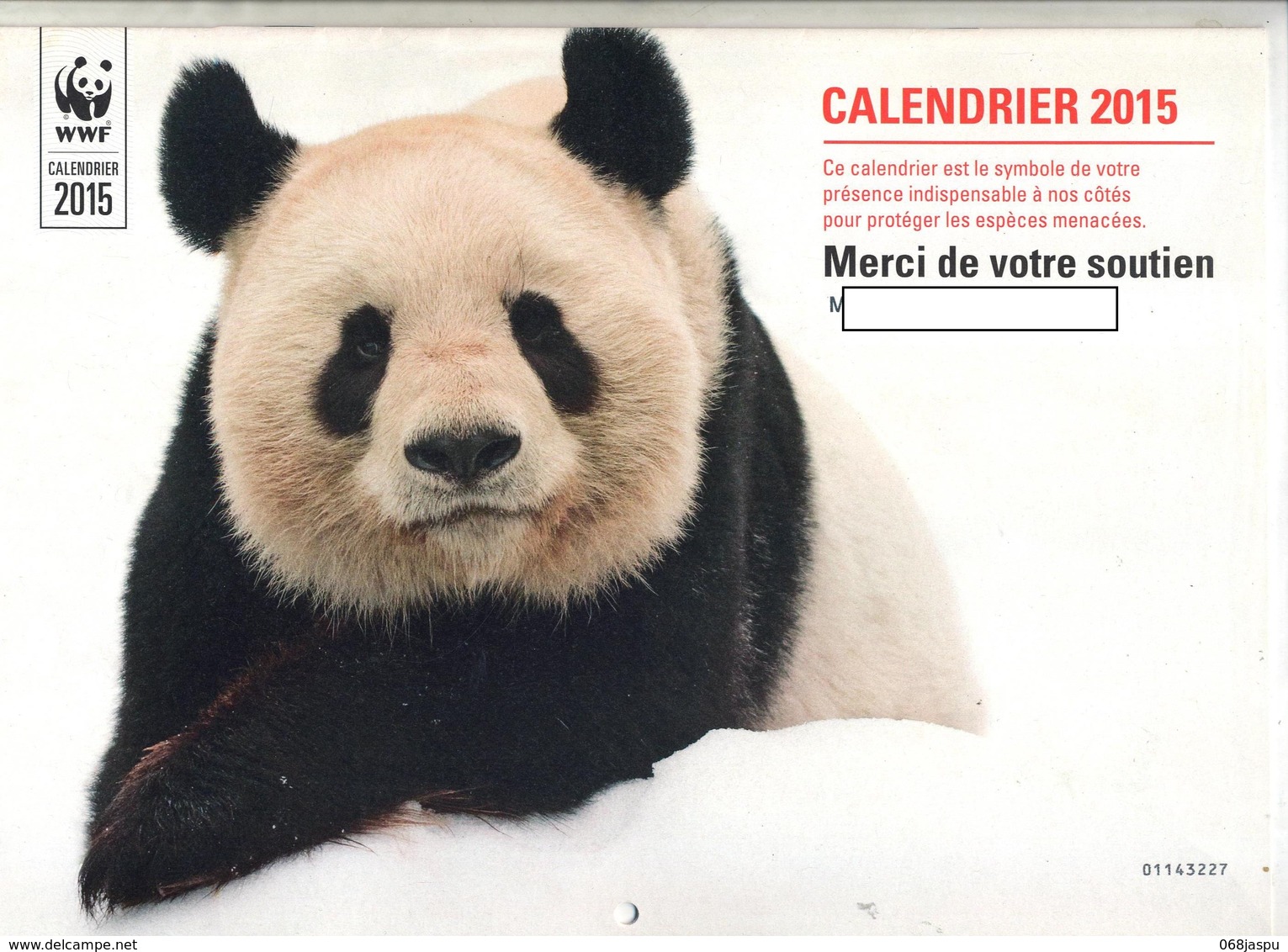 Calendrier 2015 WWF Panda Elephant Etc + Lettre + Etiquette - Grand Format : 2001-...