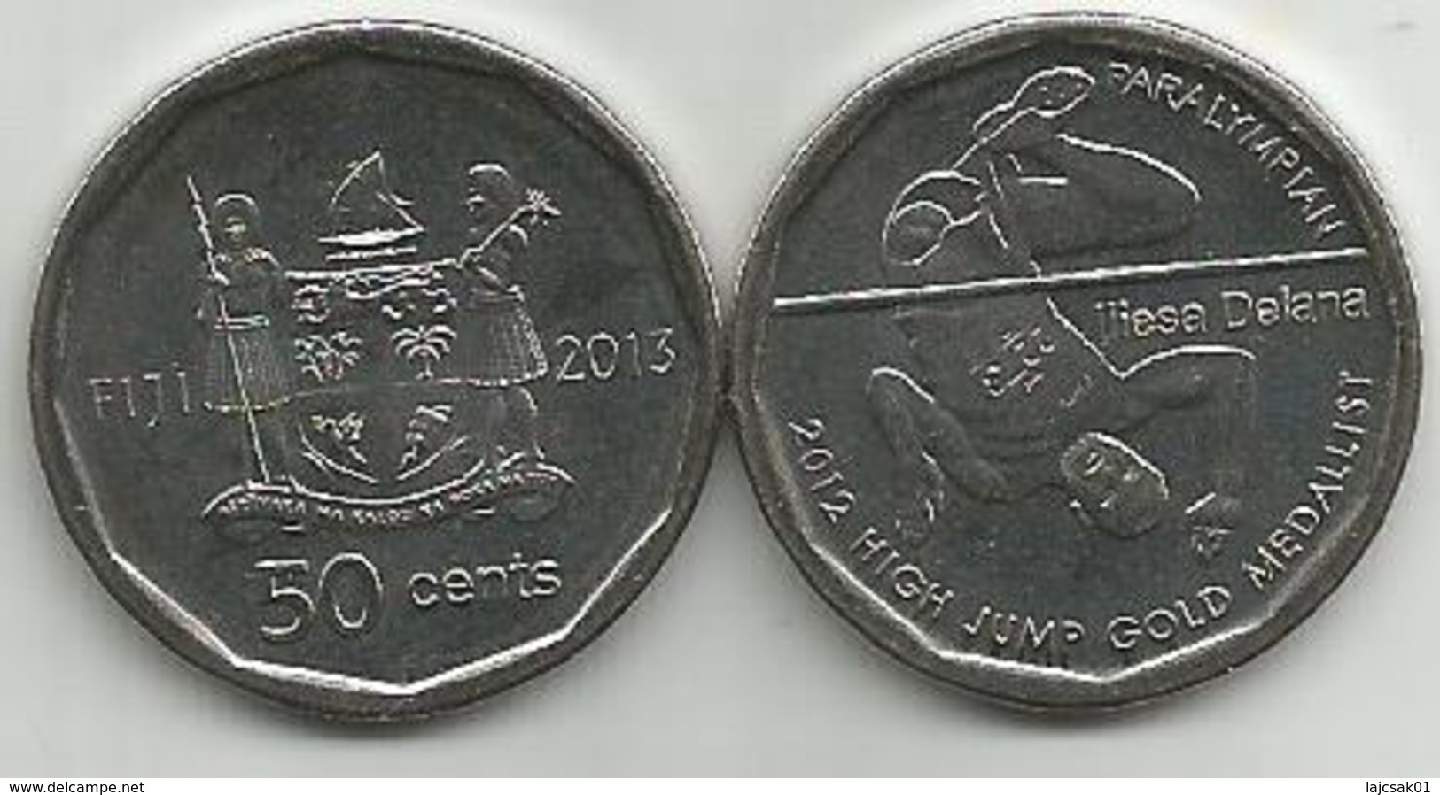 Fiji 50 Cents 2013. UNC KM#515 Gold Medal HIGH JUMP - Fidschi