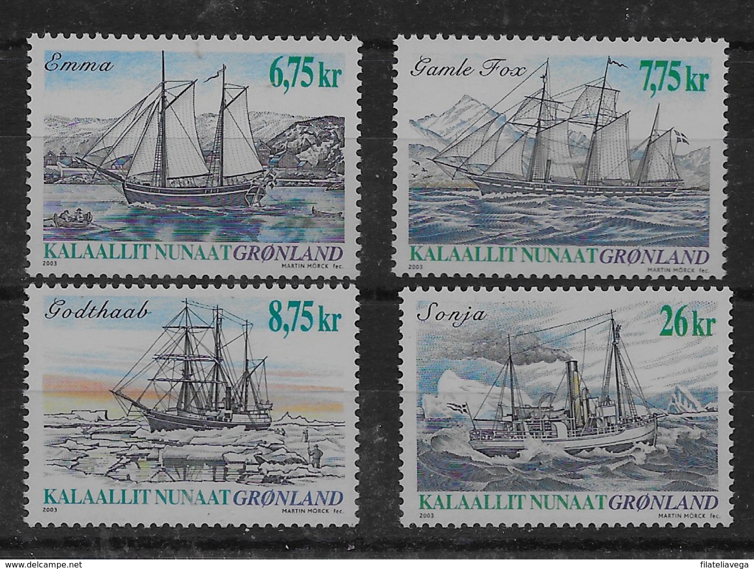 Serie De Groenlandia Nº Yvert 386/89 ** BARCOS (SHIPS) - Nuevos