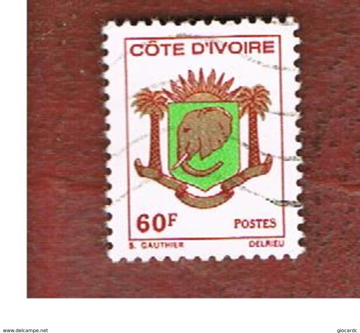 COSTA D'AVORIO (IVORY COAST) - SG 434   -   1976 ARMS: ELEPHANT' S HEAD  -  USED ° - Côte D'Ivoire (1960-...)