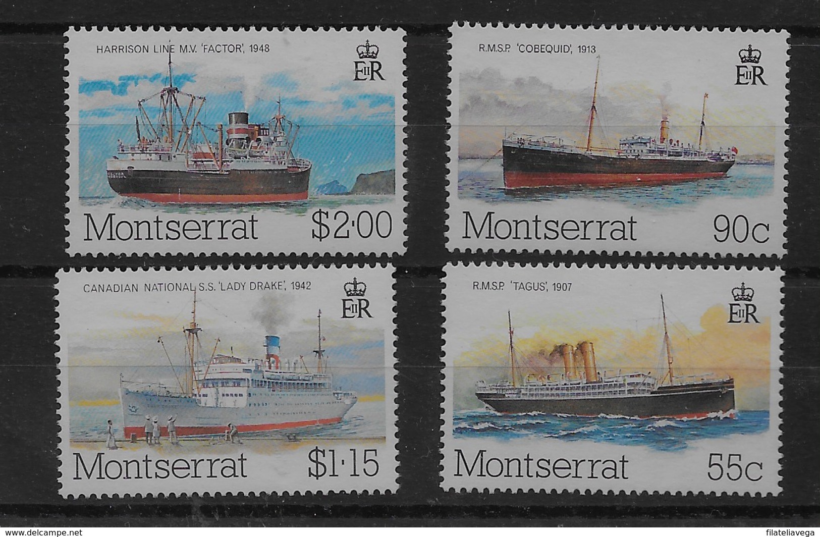 Serie De Monserrat Nº Yvert 550/53 ** BARCOS (SHIPS) - Montserrat