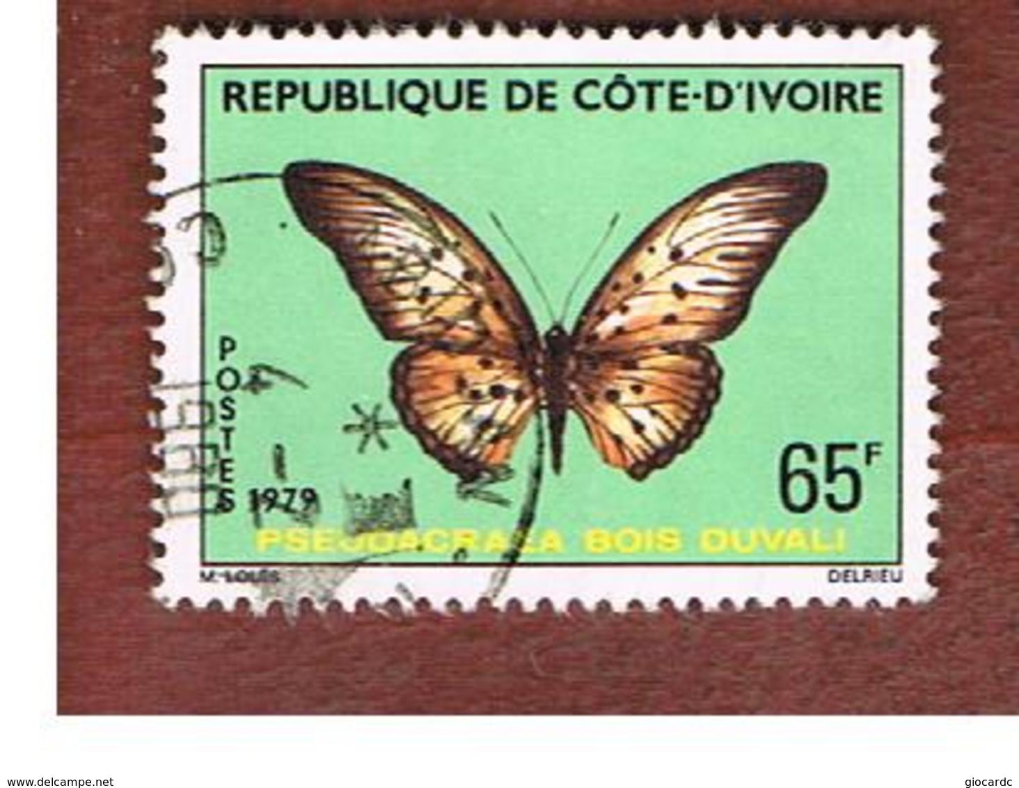 COSTA D'AVORIO (IVORY COAST) - SG 586  -   1979 BUTTERFLIES: PSEUDACRAEA  -  USED ° - Costa D'Avorio (1960-...)