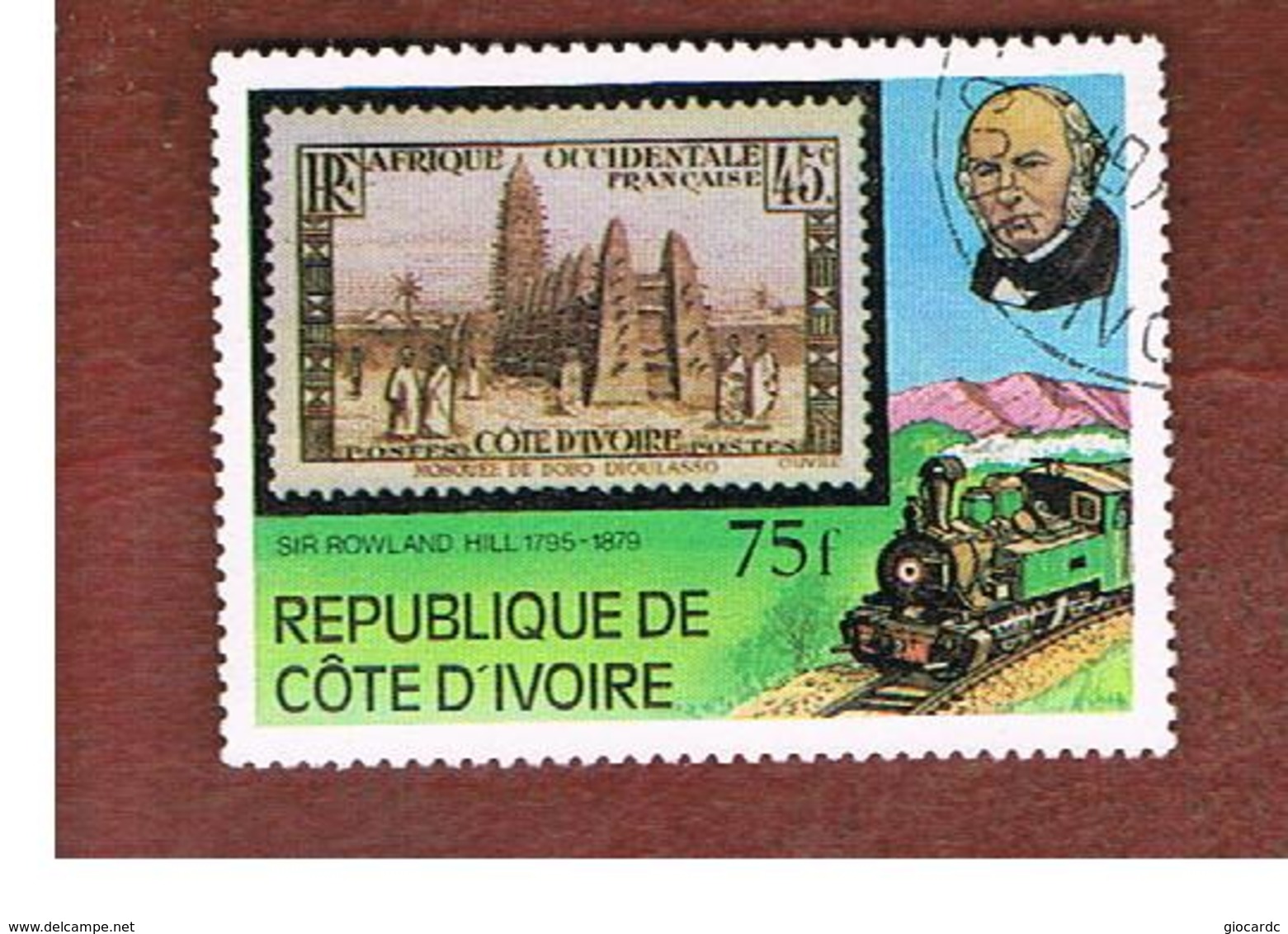 COSTA D'AVORIO (IVORY COAST) - SG 595  -   1979 SIR R. HILL (STEAM LOCOMOTIVE) -  USED ° - Costa D'Avorio (1960-...)