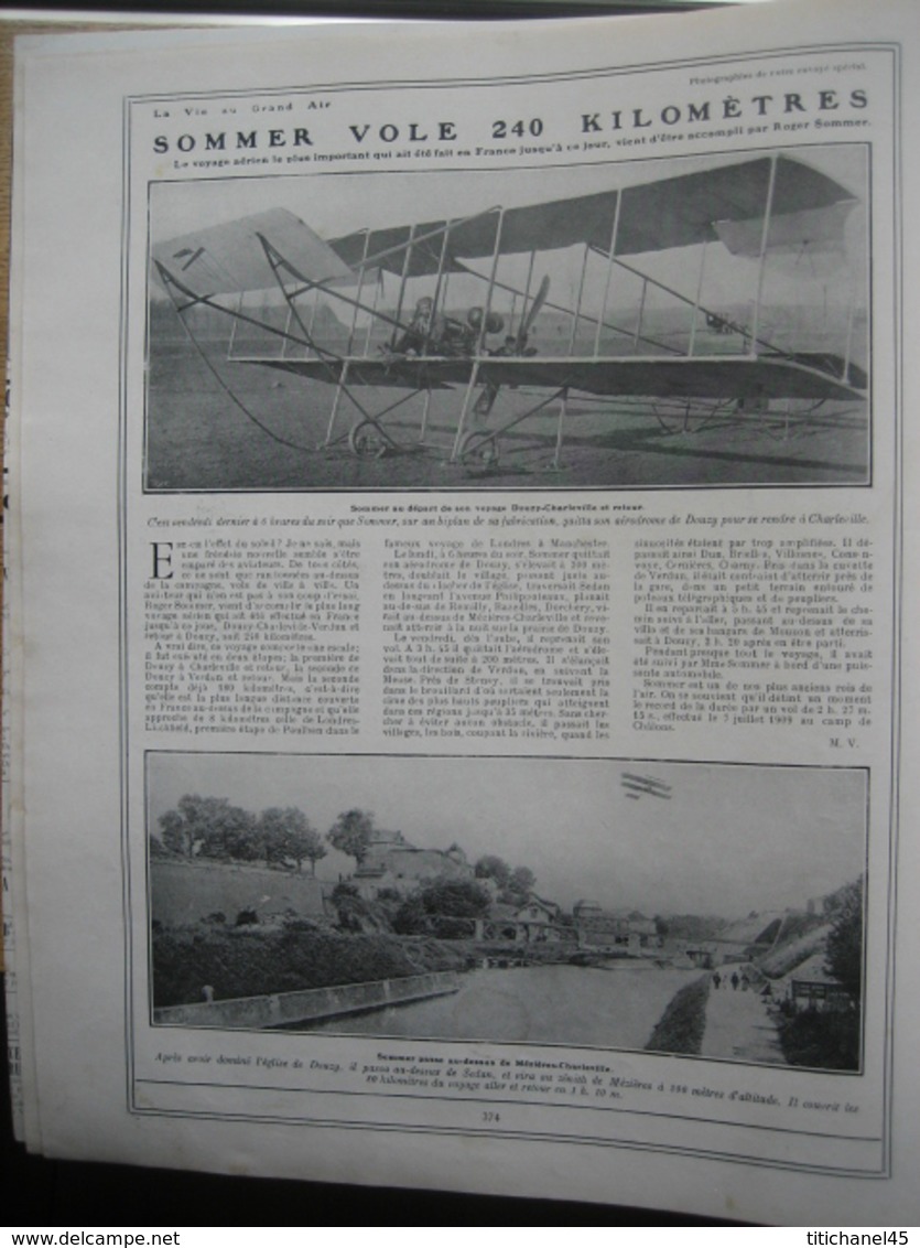 1910 AVIATION : SOMMER (Douzy-Charleville) - J.de LESSEPS (traversée Manche)-TARGA FLORIO : BOILLOT (Coupe Voiturettes) - 1900 - 1949