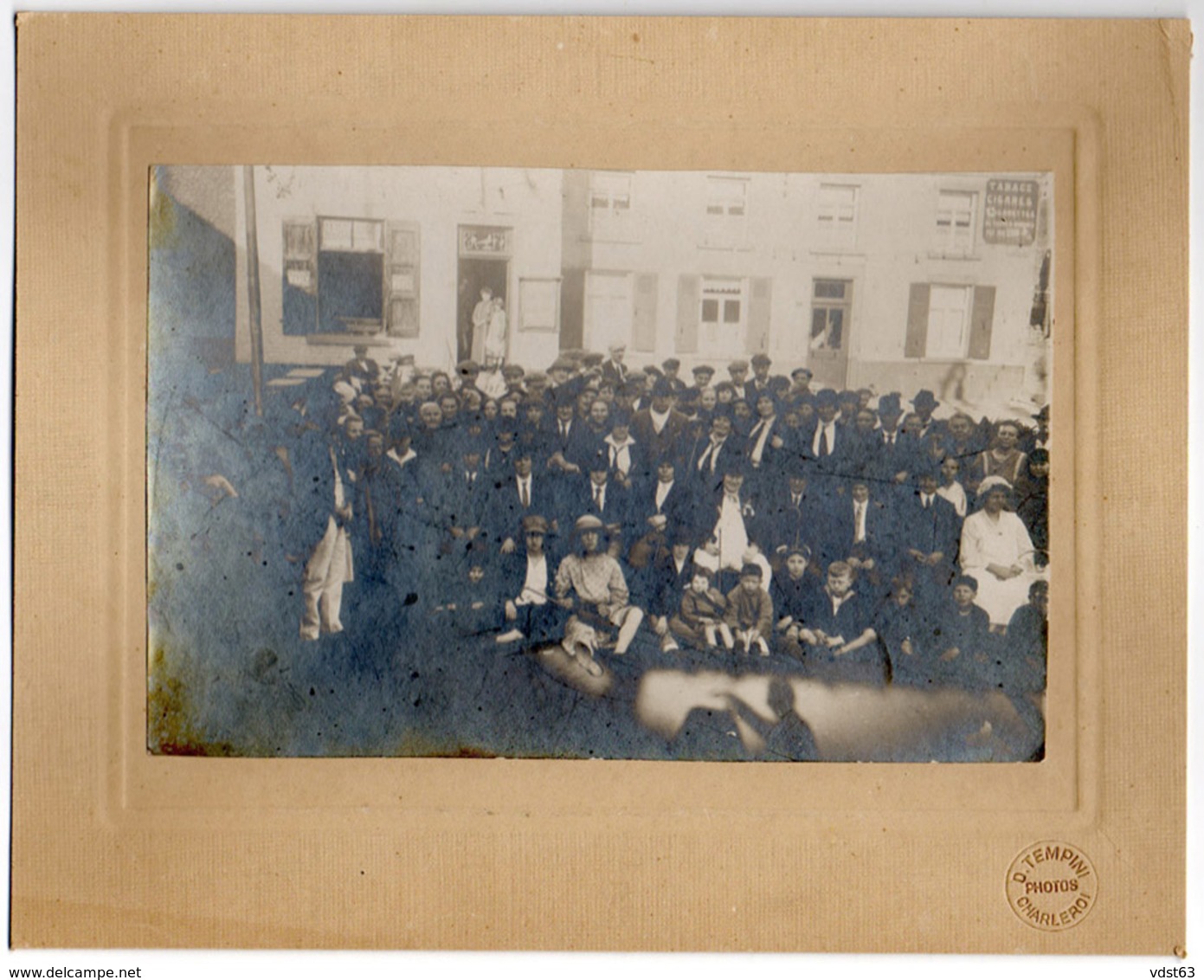 CHARLEROI NORD 1925 FETE DES QUATRE CHEMINS Photo Groupe Café - Photographie Foto - Lieux