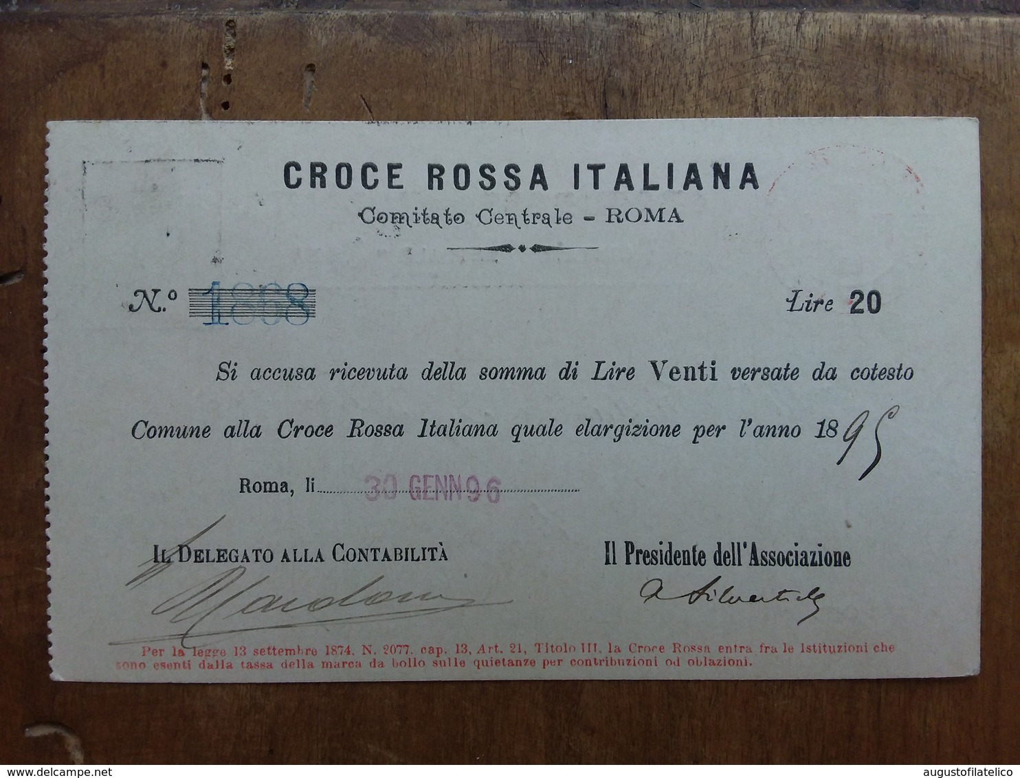 REGNO - Cartolina Ricevuta Croce Rossa + Spese Postali - Interi Postali