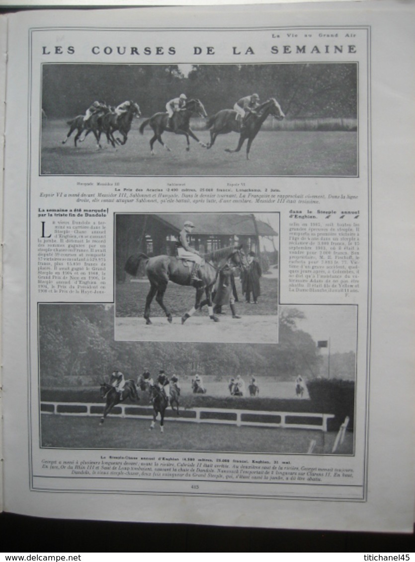 1910 Meeting d'ANGERS/Boxe : HOGAN-MOREAU/Coupe de CATALOGNE : GOUX - GUIPPONE/Prix de DIANE-Derby d'EPSOM