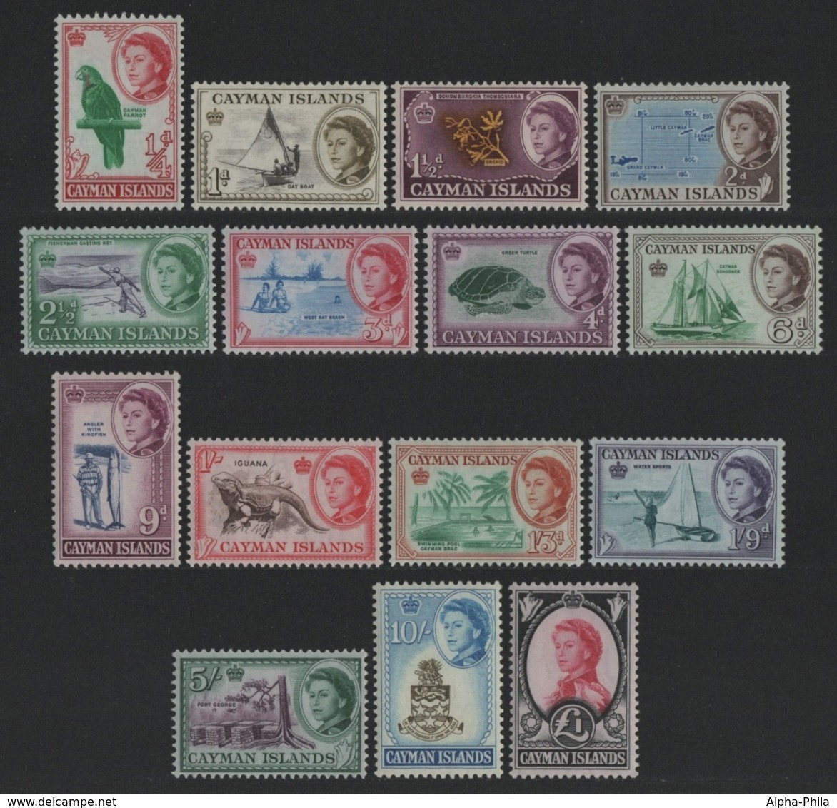 Kaiman-Inseln 1962 - Mi-Nr. 154-168 ** - MNH - Freimarken / Definitives - Kaimaninseln