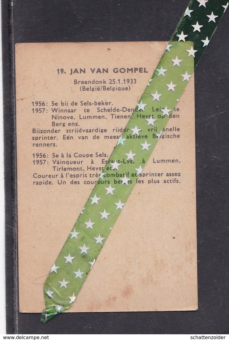 Chromo Wielrenner  Jan Van Gompel, Breendonk, 25.1.1933 - Autres & Non Classés