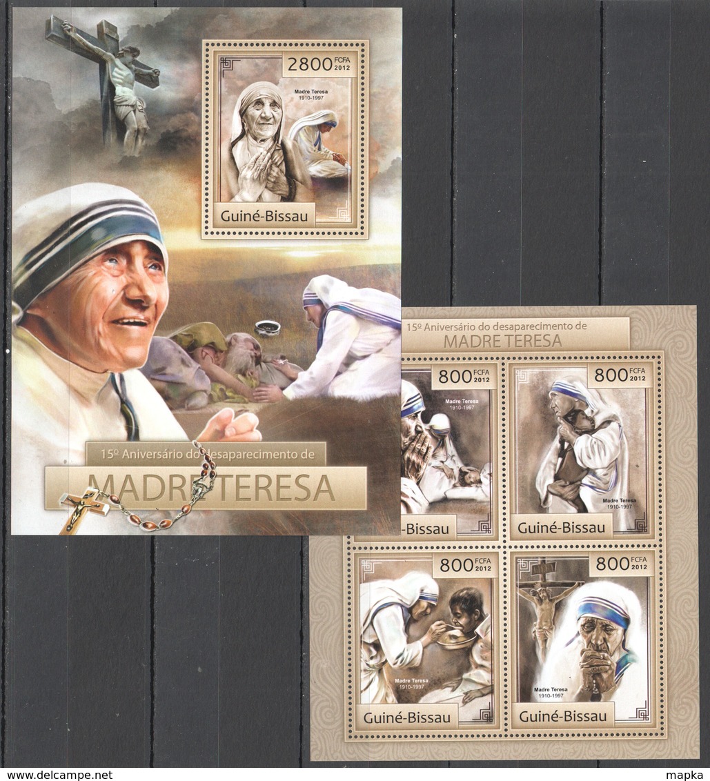 BC511 2012 GUINE GUINEA-BISSAU 15TH ANNIVERSARY DEPARTURE OF MOTHER TERESA KB+BL MNH - Mother Teresa