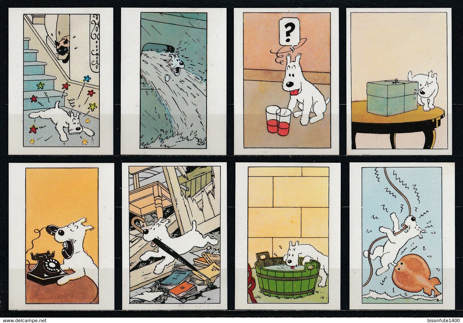 Petit Lot De 8 Vignettes Tintin Et Milou. - Autocollants