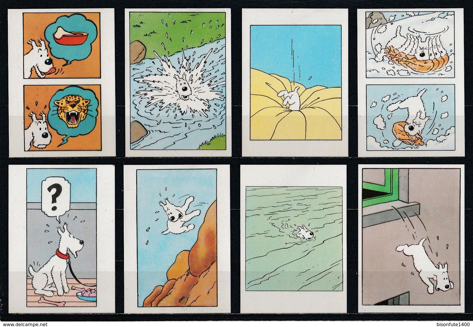 Petit Lot De 8 Vignettes Tintin Et Milou. - Autocollants