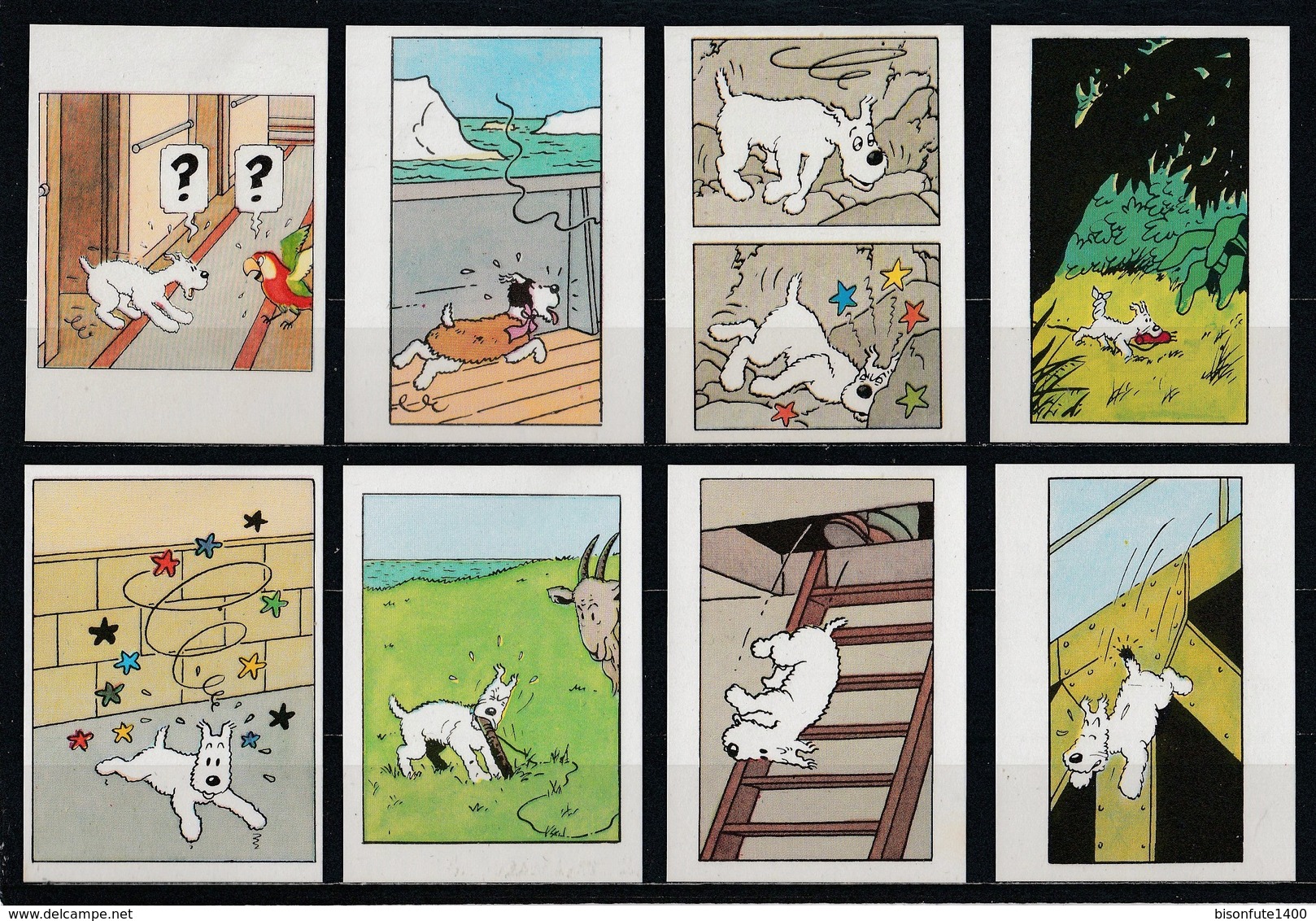 Petit Lot De 8 Vignettes Tintin Et Milou. - Autocollants