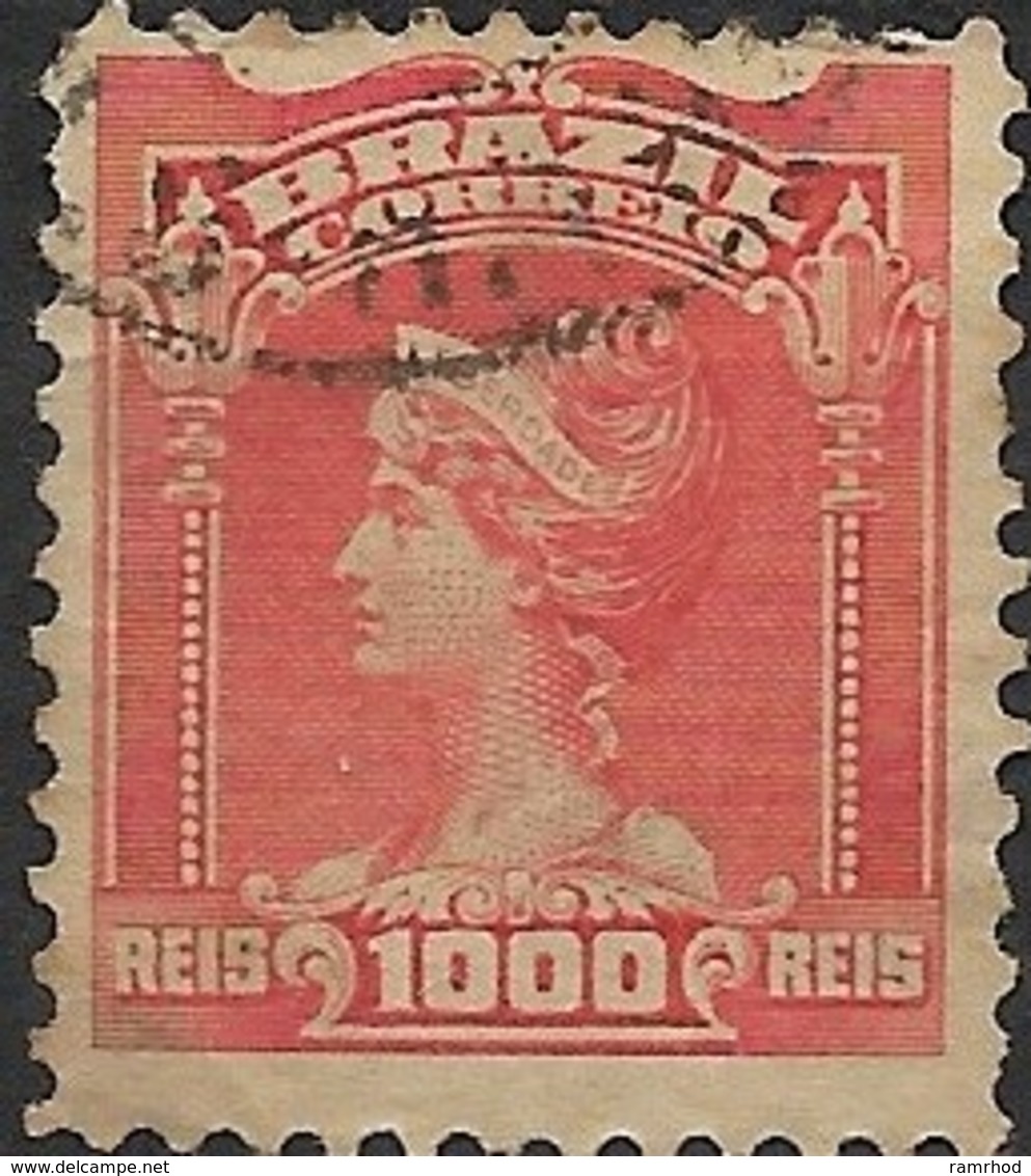 BRAZIL 1906 Liberty  - 1000r - Red  FU - Usados