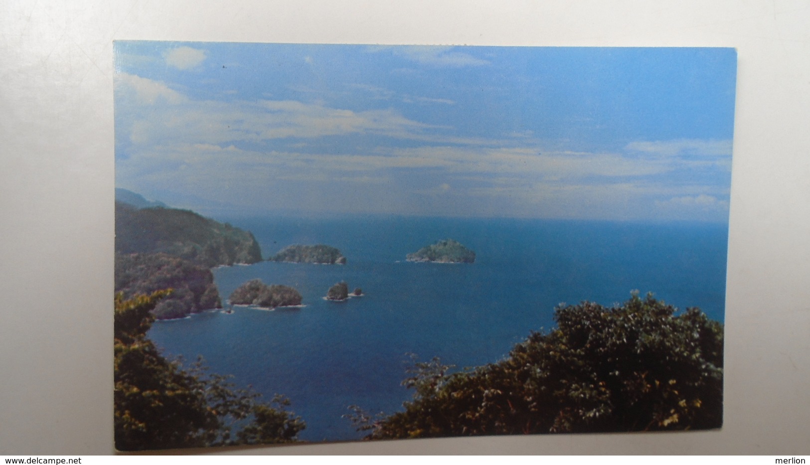 D166550 GRENADA Stamps  On Trinidad Postcard - North Coast Of Trinidad  BWI  1968 Maracas Bay- Kodak Point - Grenada