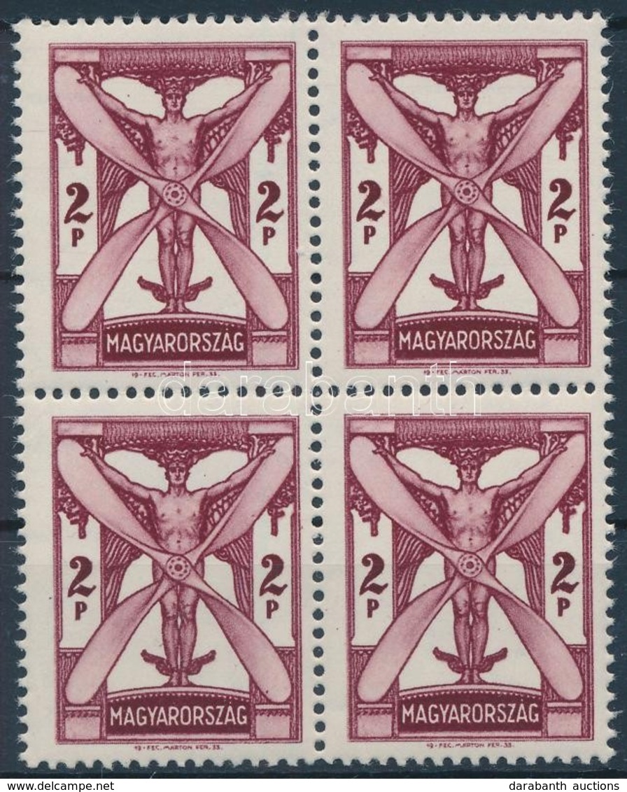 ** 1933 Repülő 2P Luxus Négyestömb (88.000) - Other & Unclassified