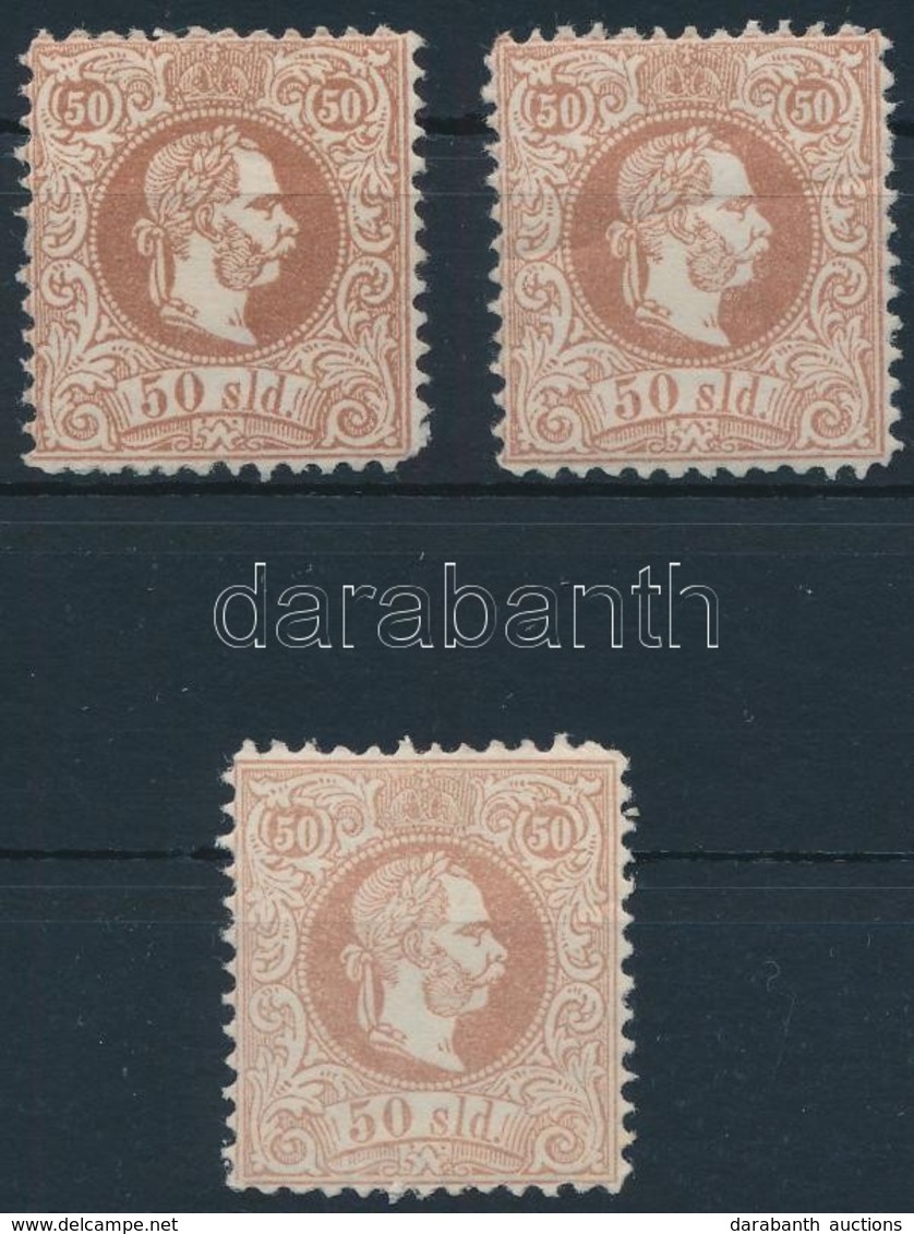 * Magyar Posta Romániában 1867 50sld 3 Különböző Színárnyalat / 3 Different Colour Shades - Other & Unclassified