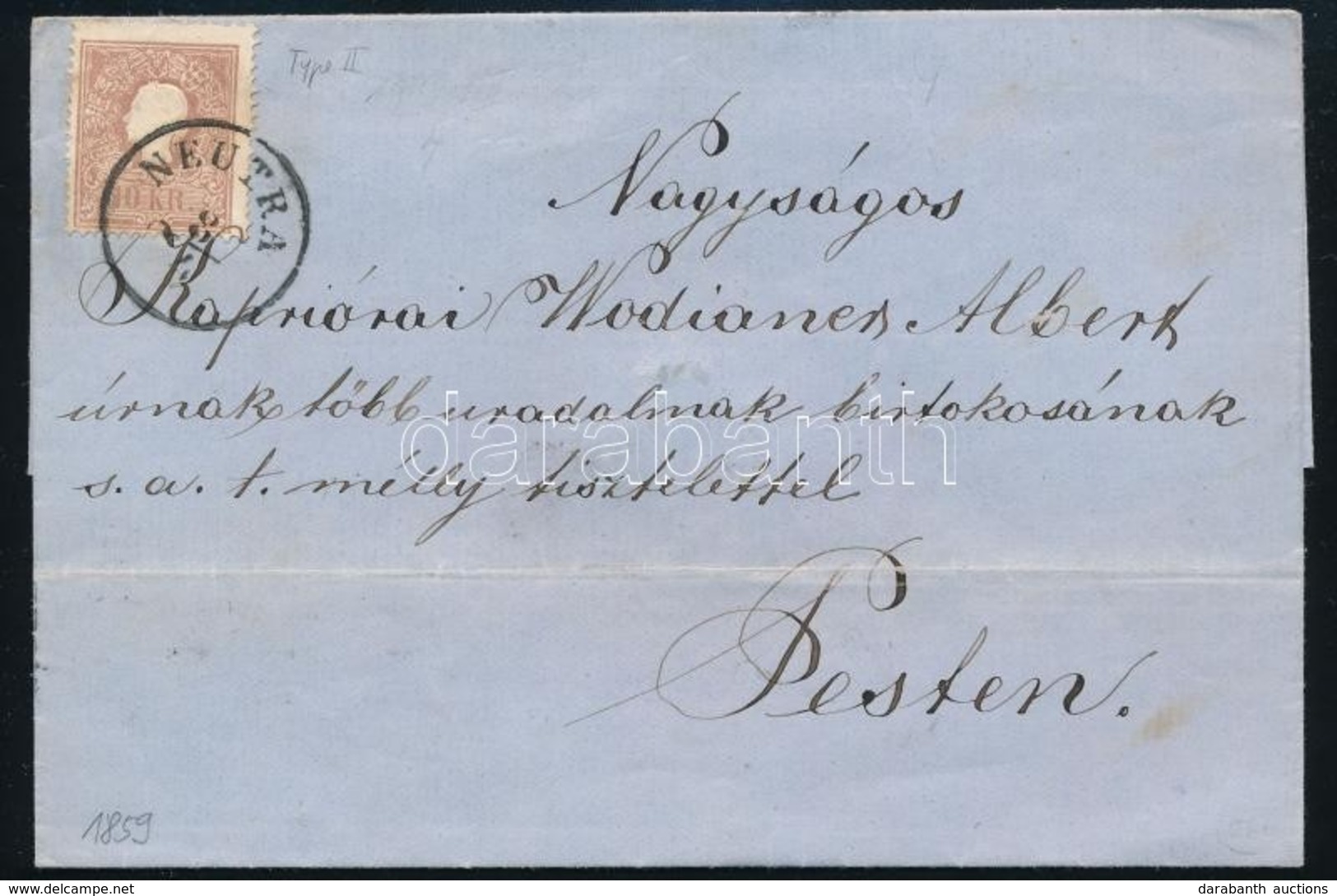 1859 10kr II Levélen 'NEUTRA' - Other & Unclassified