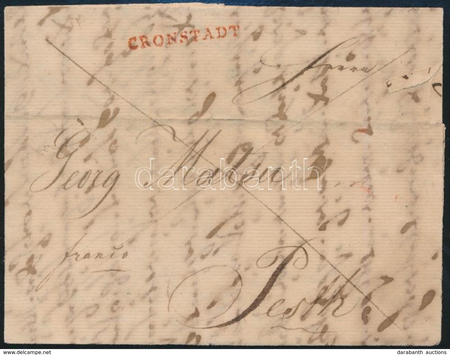 1830 Levél Piros CRONSTADT - Other & Unclassified