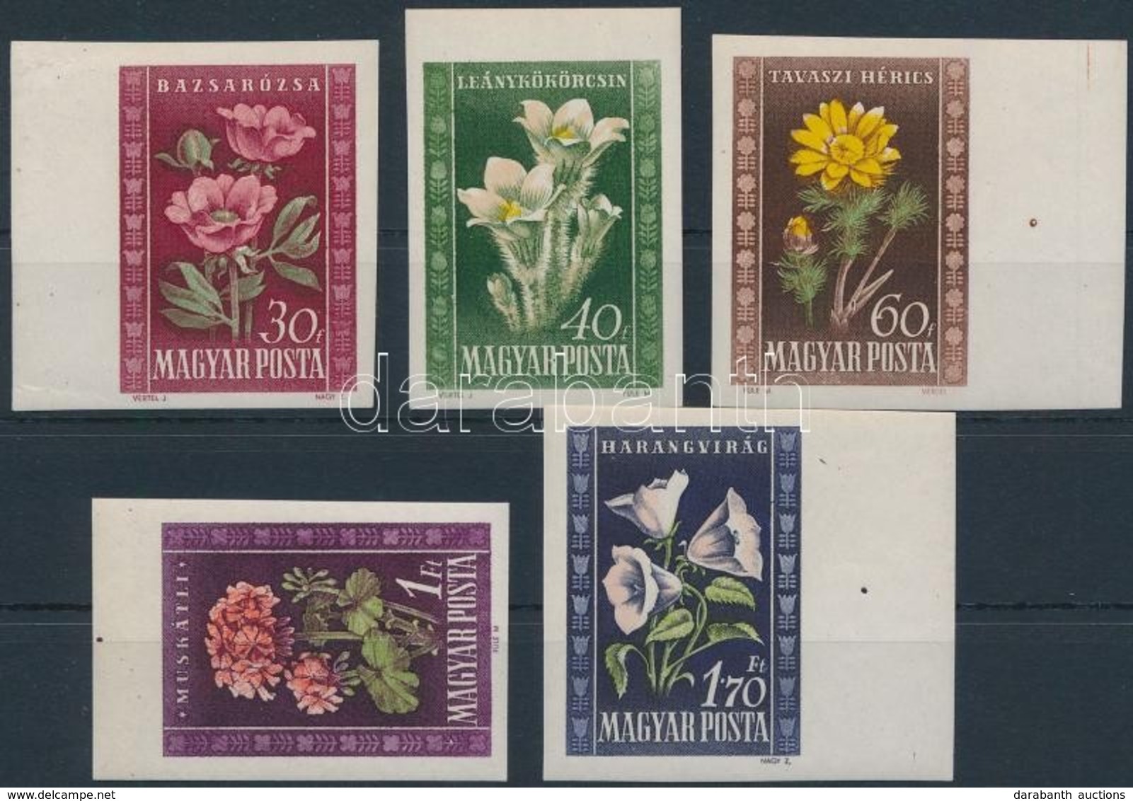 ** 1950 Virág I. ívszéli Vágott Sor (15.000) - Sonstige & Ohne Zuordnung