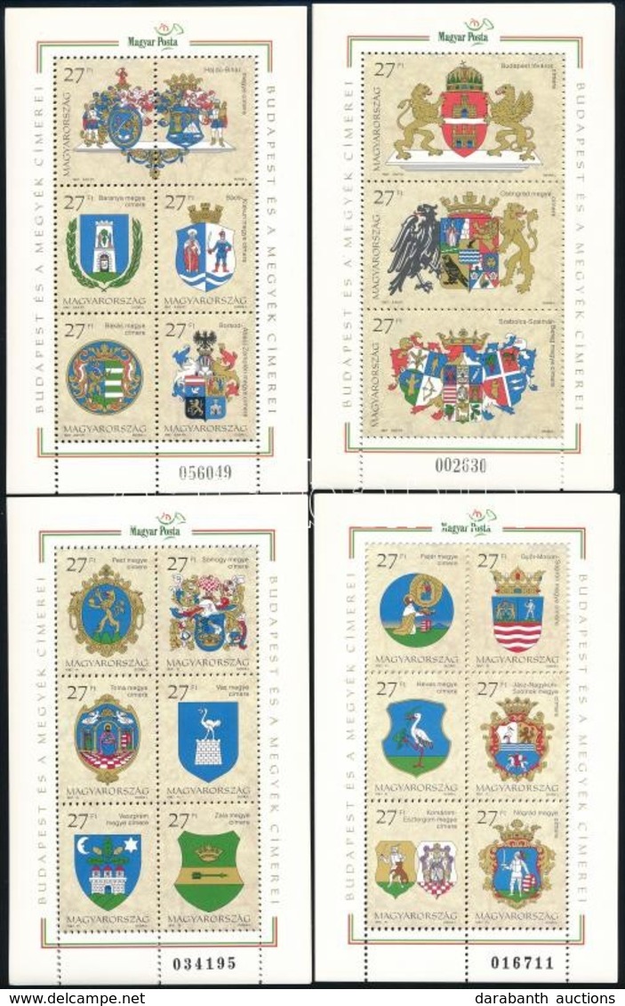 ** 1997 Budapest és A Megyék Címerei I. + II. 3-3 Db Blokkpár (12.600) - Andere & Zonder Classificatie