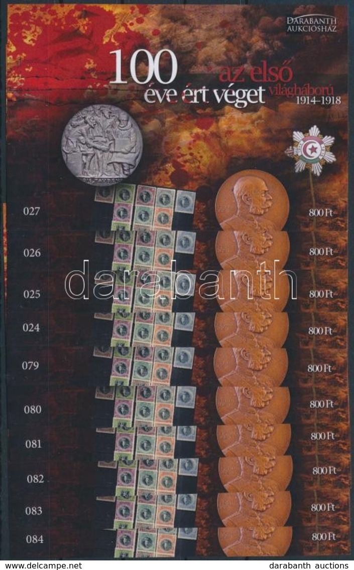 ** 2018 10 Db 100 éve ért Véget Az Első Világháború Emlékív (15.000) - Otros & Sin Clasificación