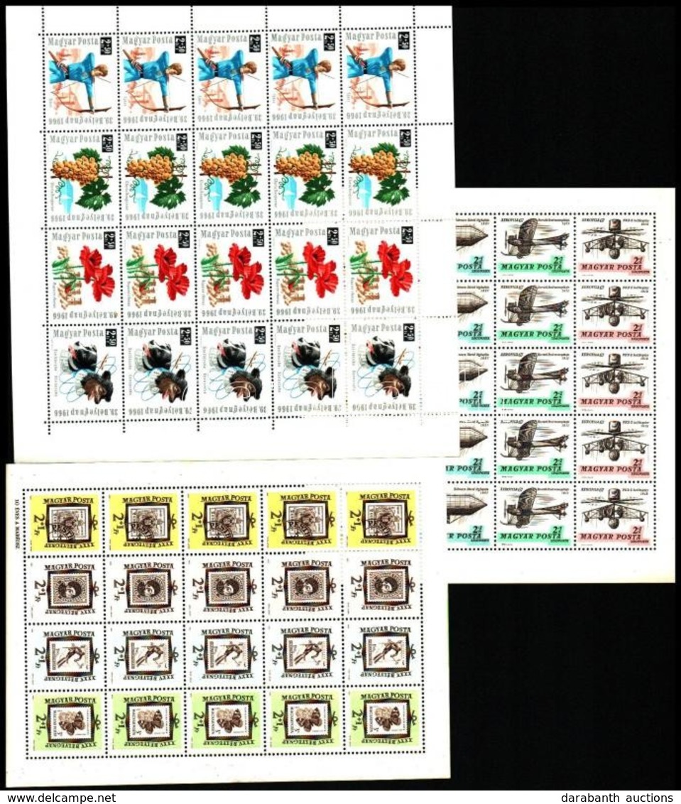 ** 1966-1967 Bélyegnap Teljes ív + 1967 Aerofila Teljes ív + 1962 Bélyegnap Teljes ív (8.500) - Autres & Non Classés