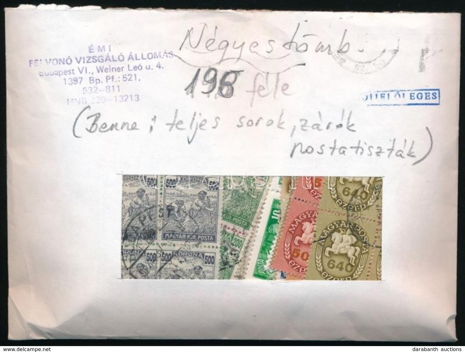 ** * O 198 Féle Négyestömb Borítékban, Benne Teljes Sorok, Záróértékek, Postatiszták Is - Other & Unclassified