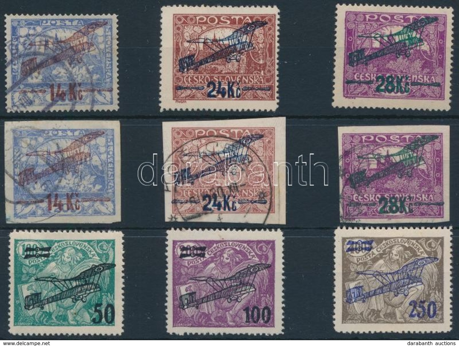 * O Csehszlovákia 1920-1922 9 Db Klf Repülő Bélyeg (Mi EUR Min 210.-) - Altri & Non Classificati