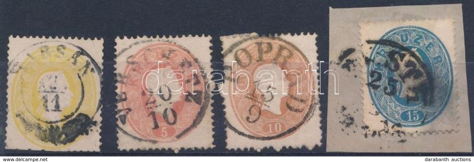 O 1861 2kr, 5kr, 10kr, 15kr Olvasható Bélyegzésekkel - Other & Unclassified