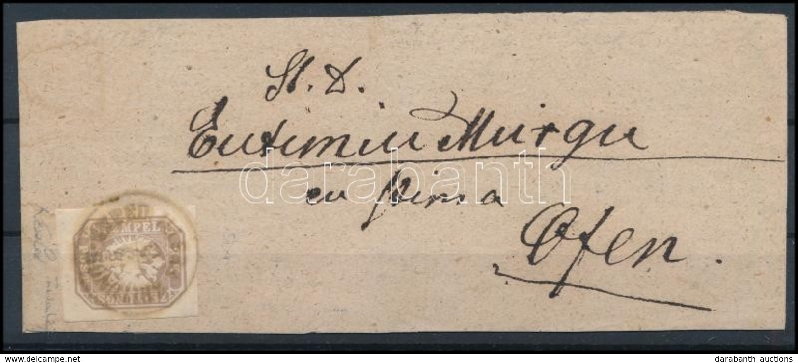 1863 Hírlapbélyeg Teljes Címszalagon 'ZEITUNGS-EXPED PESTH' Signed: Kessler + Ferchenbauer - Autres & Non Classés