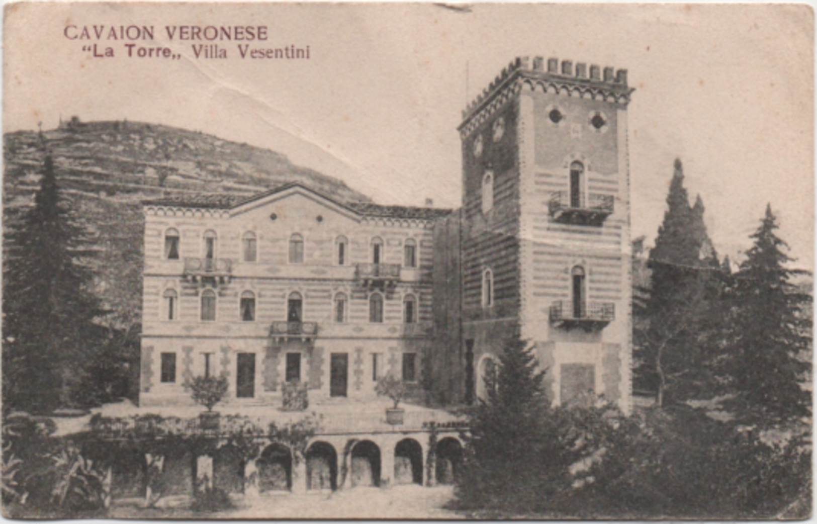 Cavaion Veronese (Verona): La Torre, Villa Vesentini. Formato Piccolo Non Viaggiata - Verona