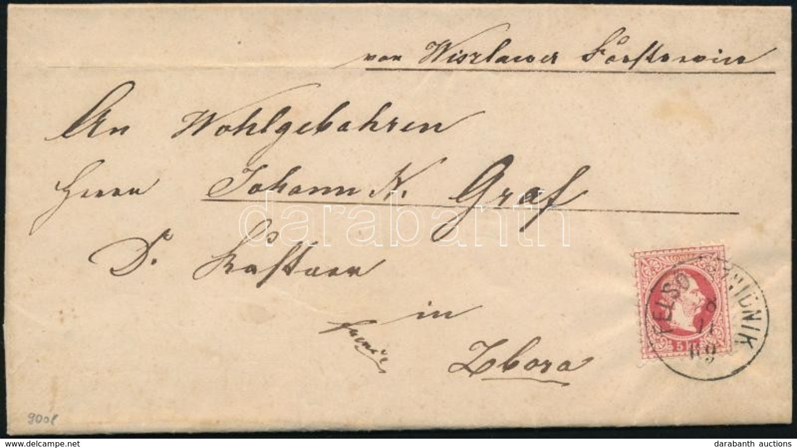 1869 5kr Levélen  'FELSŐ-SZVIDNIK' - 'ZBORÓ' - Andere & Zonder Classificatie