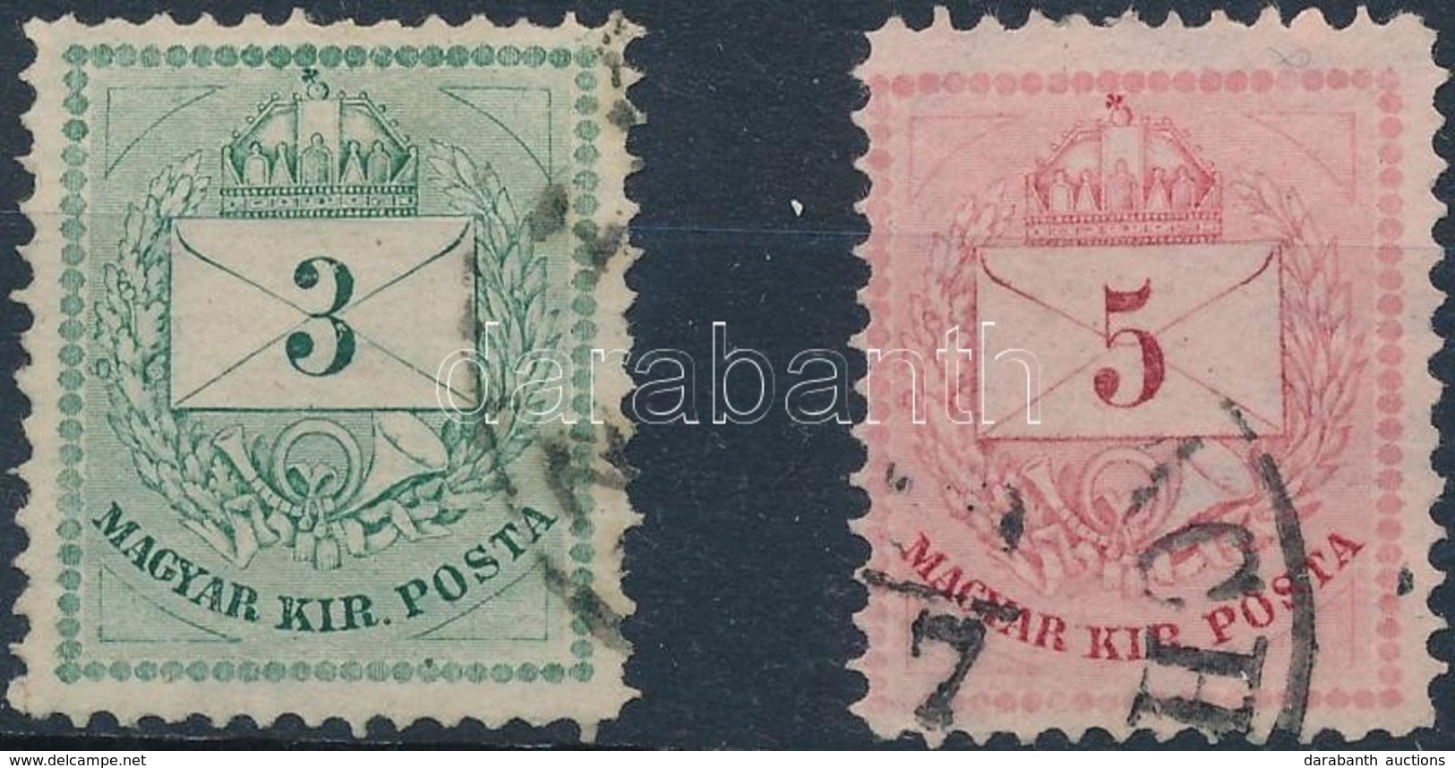 O 1881 4 Db Krajcáros Bélyeg I. Vízjelállással, 2 Db A 13 3kr és 5kr, 2 Db C 13:11 1/2 3kr és 20kr - Other & Unclassified