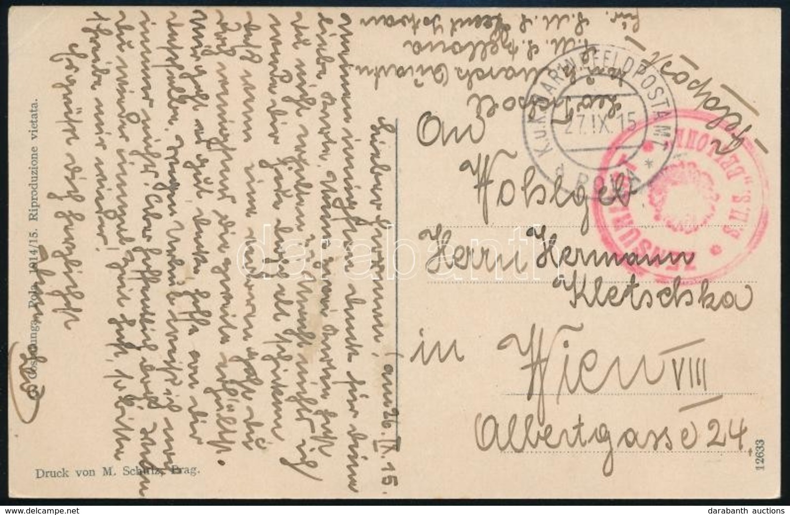 ~1915 Képeslap 'S.M.S. BELLONA' - Andere & Zonder Classificatie