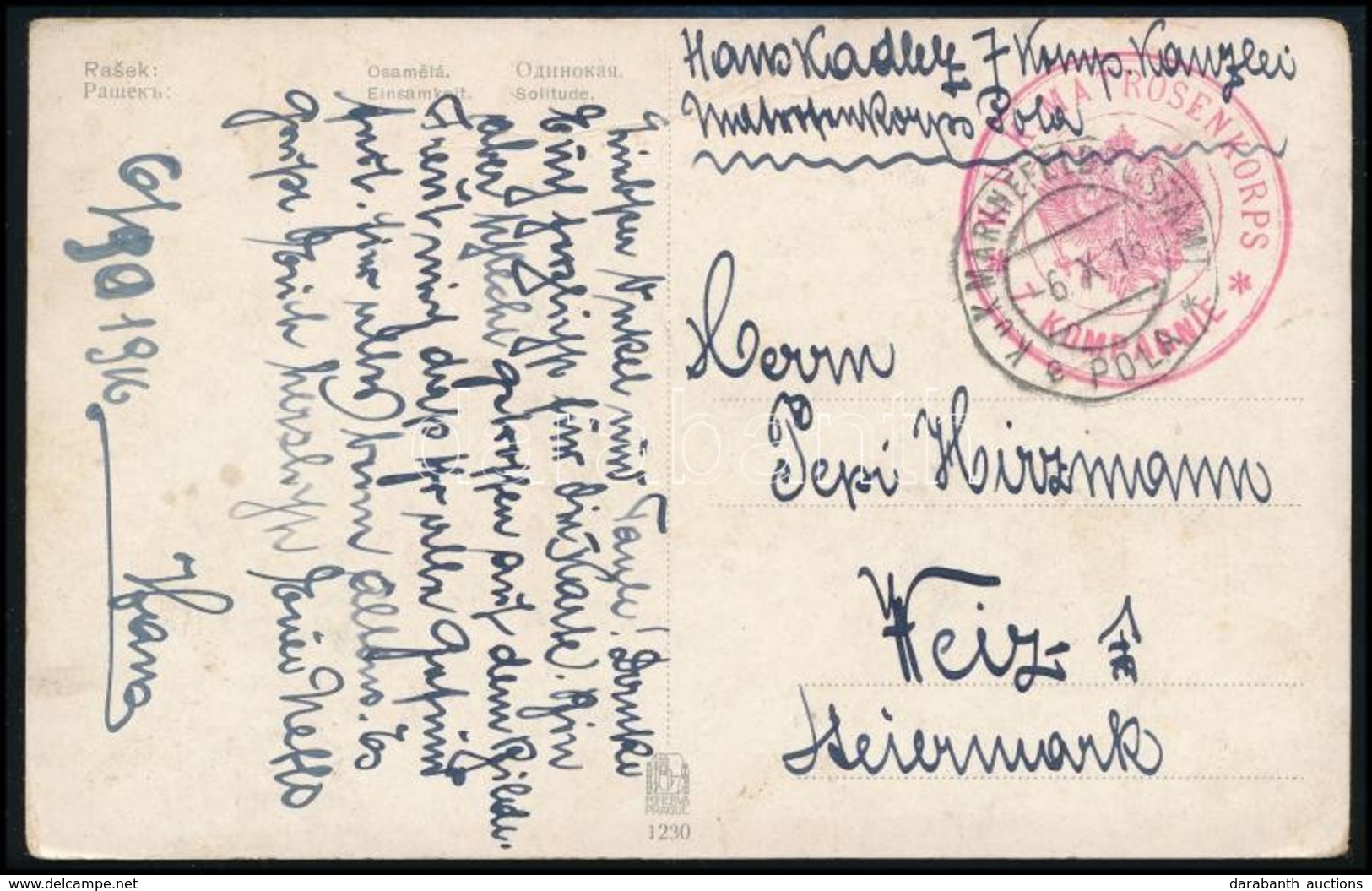 1916 Képeslap / Postcard 'K.U.K. MATROSENKORPS 7. KOMPAGNIE' - Andere & Zonder Classificatie