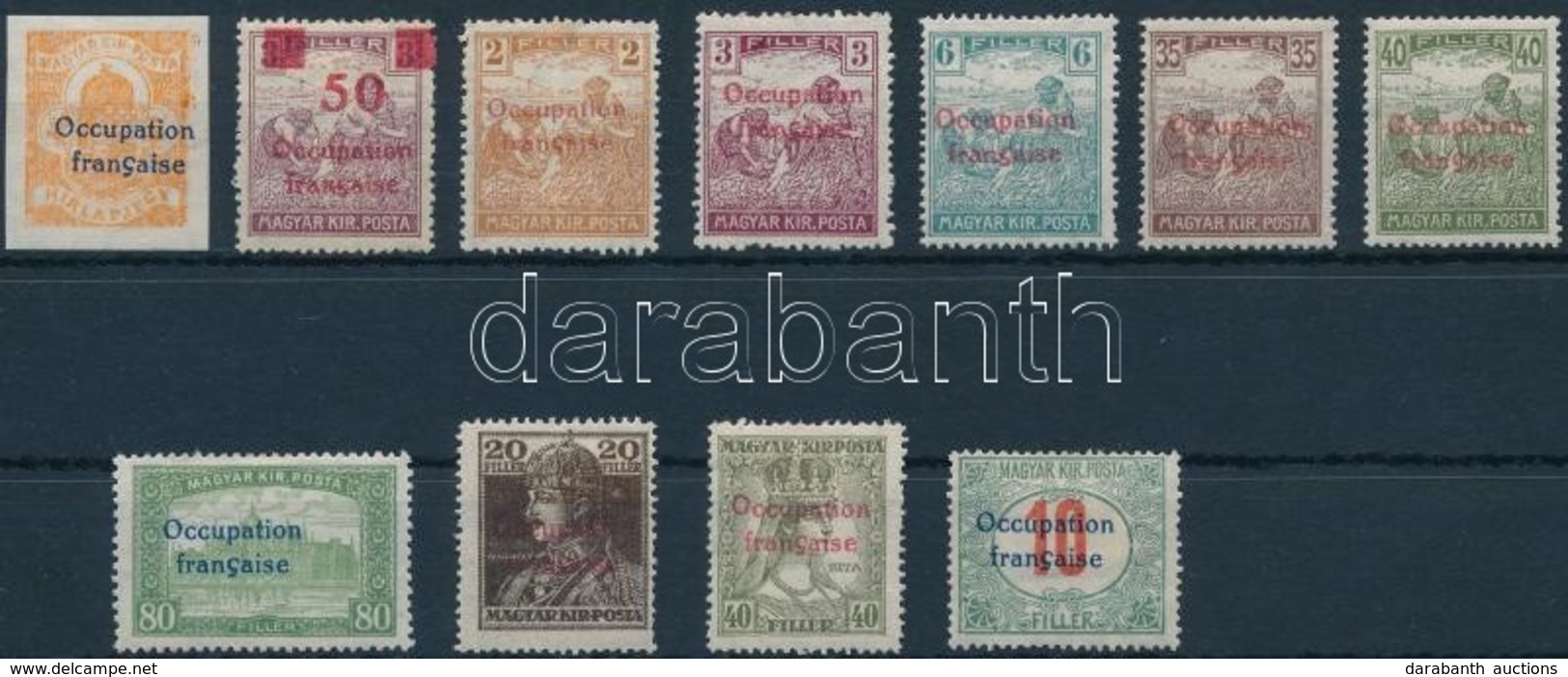 ** * 1919 11 Klf Bélyeg Bodor Vizsgálójellel (24.925) (35f, 40f Postatiszta / MNH) - Other & Unclassified