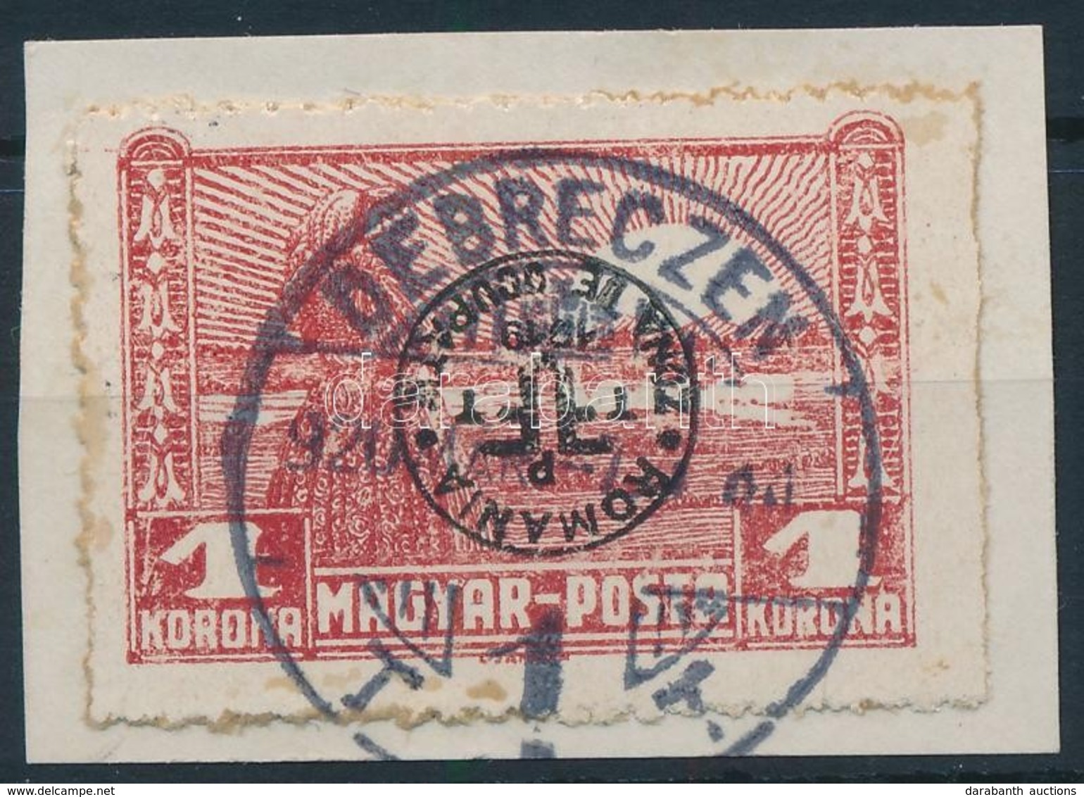 Debrecen II. 1920 1K Fordított Felülnyomással, Bodor Vizsgálójellel (35.000) - Andere & Zonder Classificatie